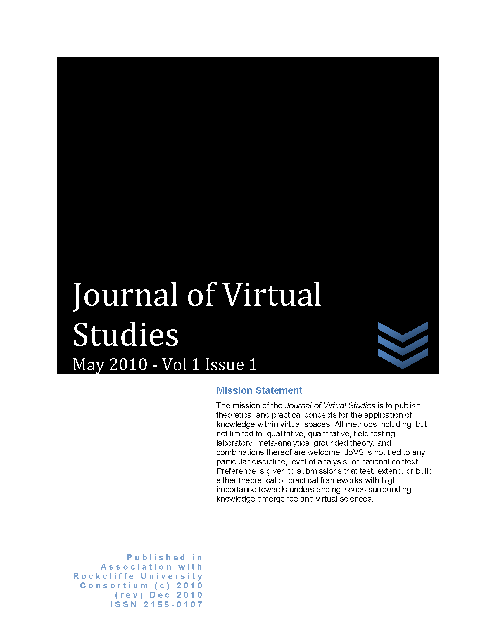 JoVS Volume 1 Issue 1